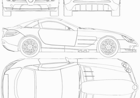 Mercedes-Benz SLR McLaren (Mercedes-Benz CPR McLaren) - drawings (drawings) of the car